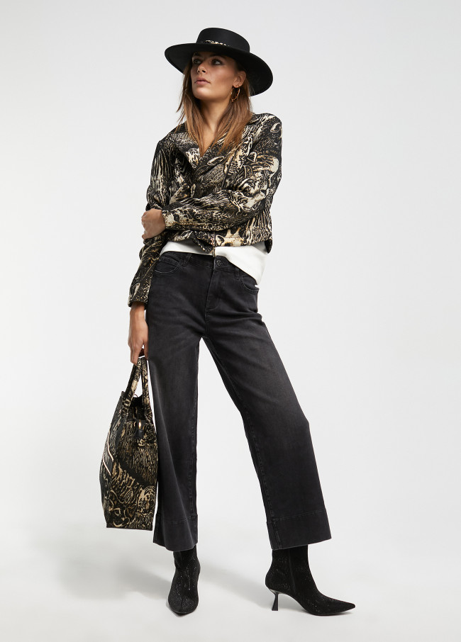 Animal print jacquard jacket