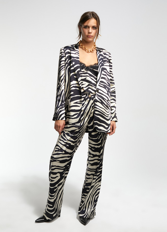 Zebra print blazer