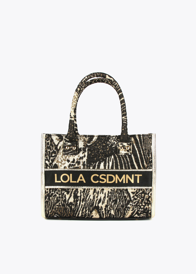 Mini jacquard tote bag