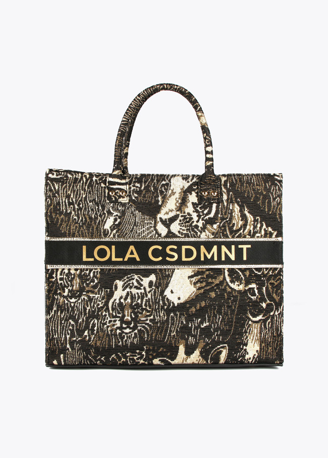 Tote bag em jacquard