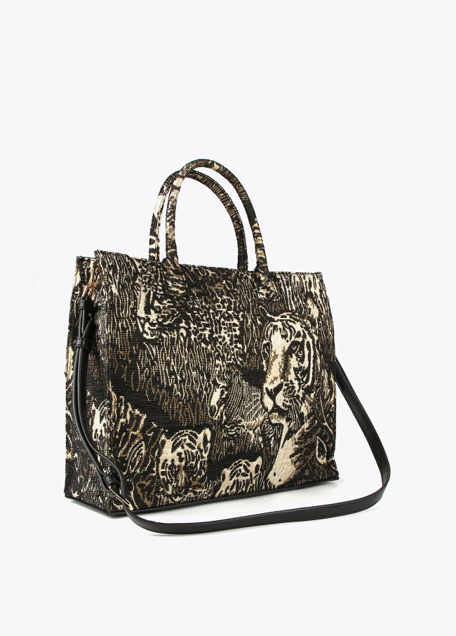 Tote bag em jacquard