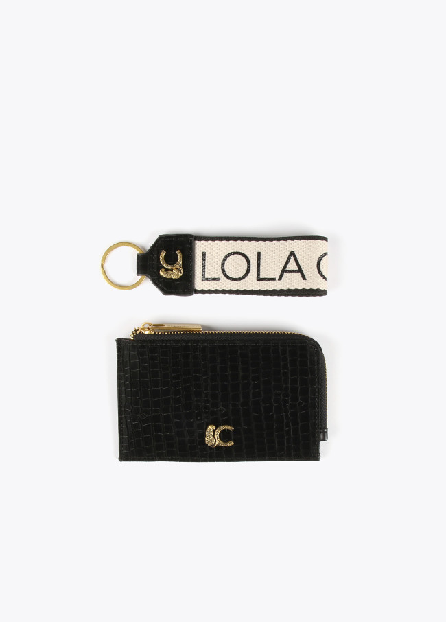 Card holder purse and key chain set