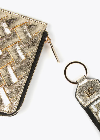 Conjunto de porta-moedas, porta-cartões e porta-chaves