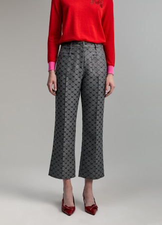 Pantaloni jacquard monogramma