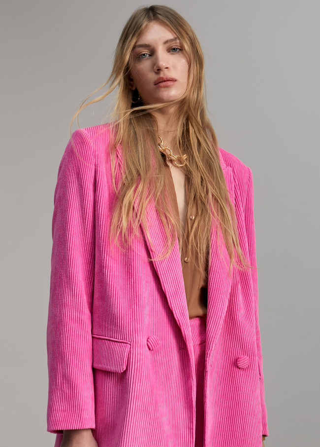 Veste oversize en velours côtelé