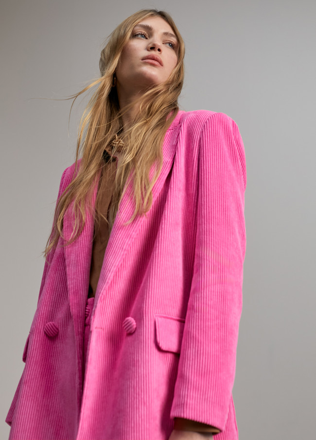 Oversize-Blazer aus Cord