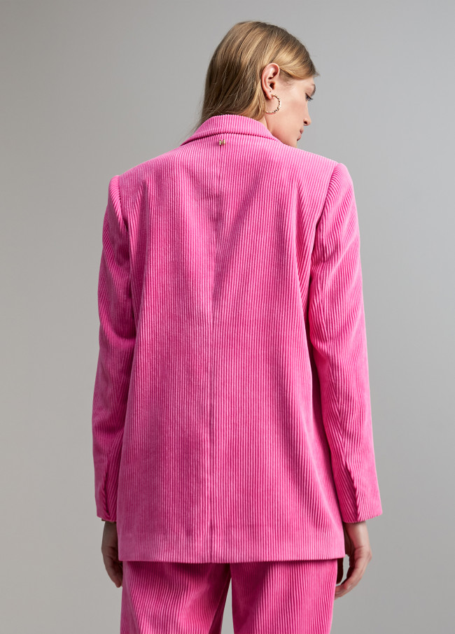 Blazer oversize in velluto a costine