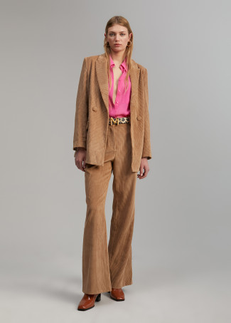 Blazer oversize in velluto a costine