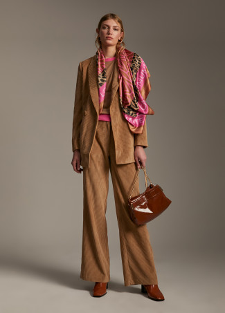Wide-leg corduroy trousers