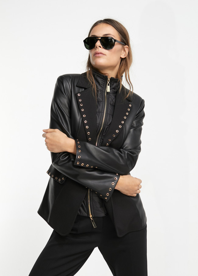 Blazer com pormenor de eyelets