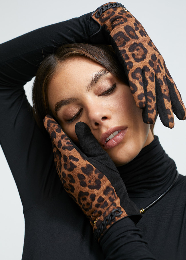 Handschuhe mit Animal Print