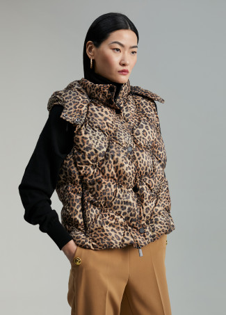 Colete acolchoado animal print