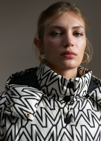 Giacca a vento midi imbottita monogramma