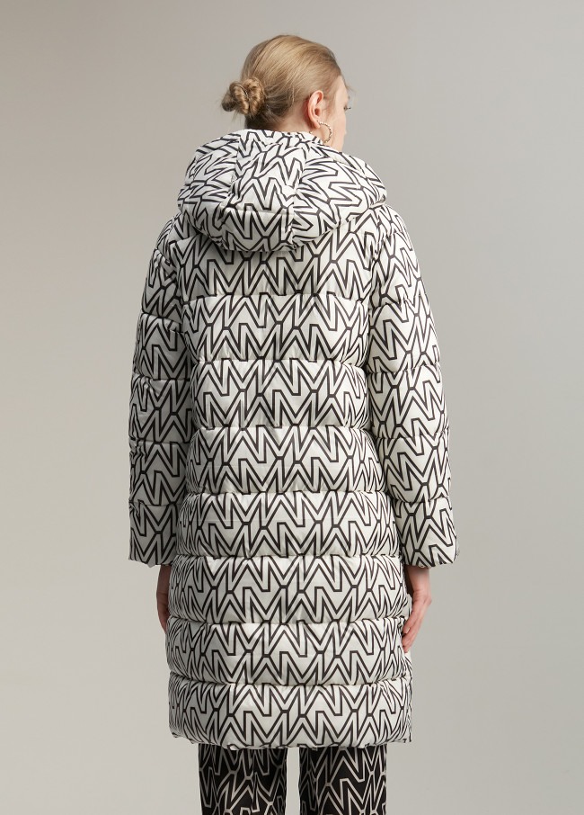 Mid-length quilted anorak with monogram