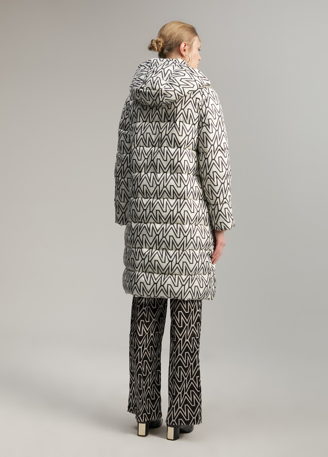 Mid-length quilted anorak with monogram