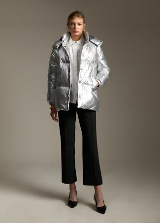 Metallic quilted anorak