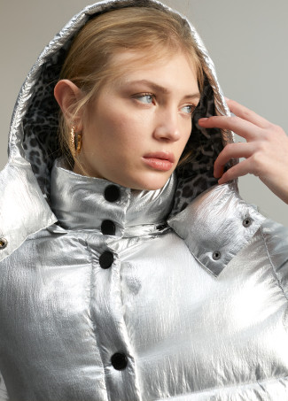 Metallic quilted anorak