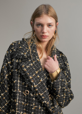 Manteau carreaux lurex