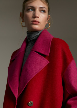 Two-tone handcrafted coat
