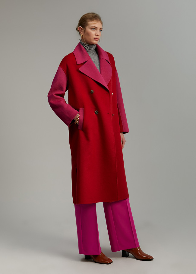 Two-tone handcrafted coat