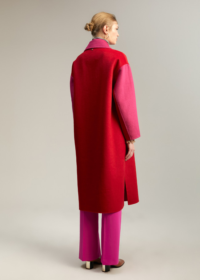 Two-tone handcrafted coat