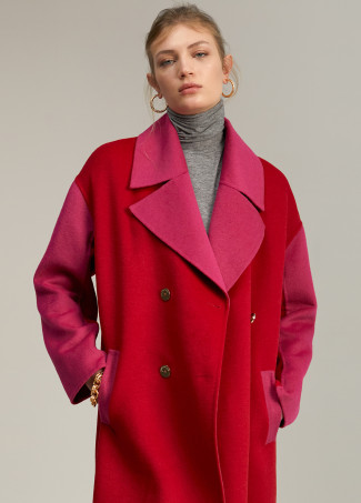 Two-tone handcrafted coat