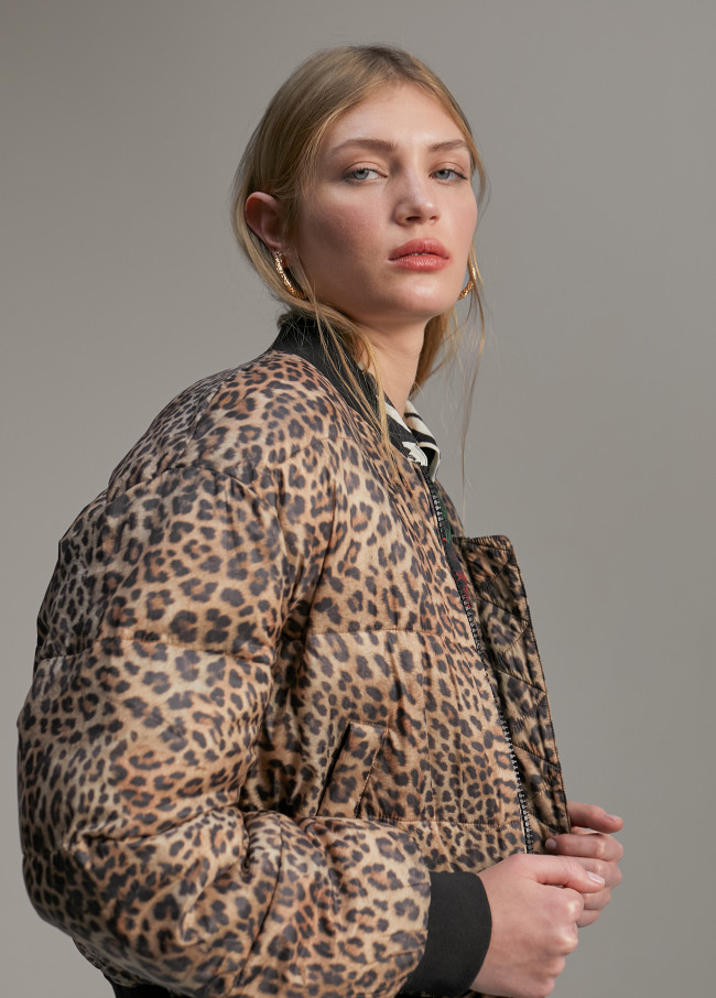 Animal print anorak