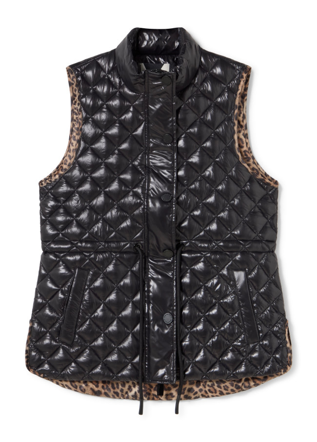 Animal print detail gilet