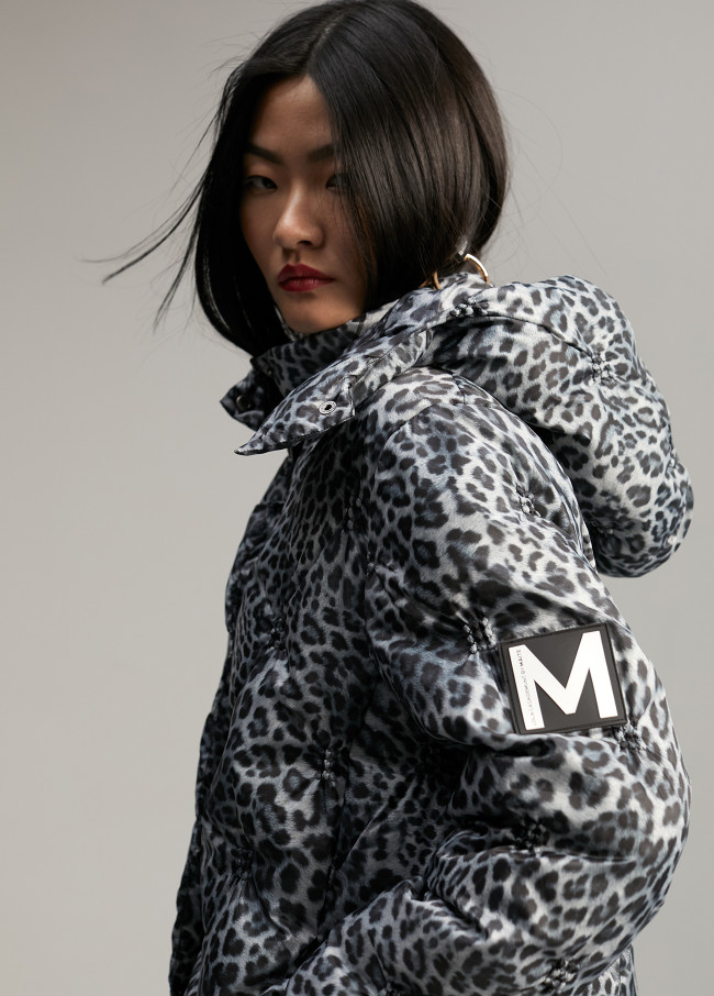 Giacca a vento imbottita con stampa animalier