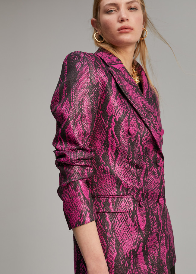Snakeskin effect jacquard blazer