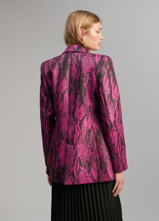 Snakeskin effect jacquard blazer