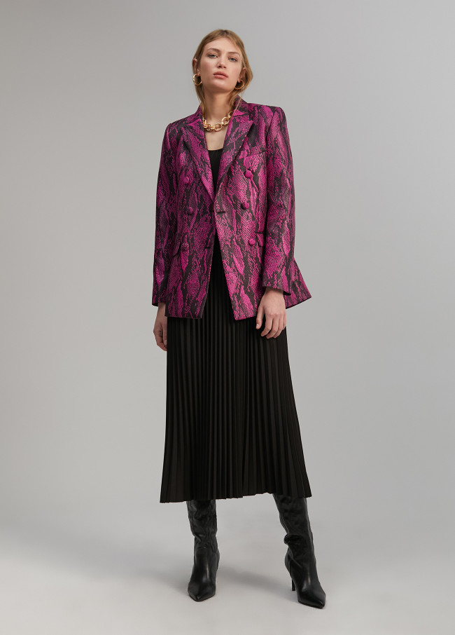 Snakeskin effect jacquard blazer