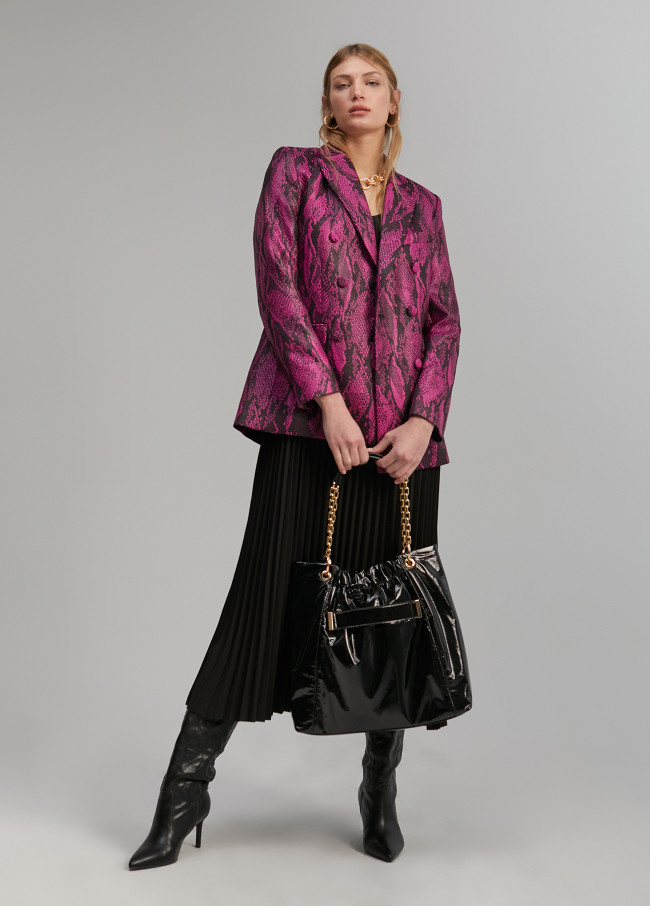 Snakeskin effect jacquard blazer