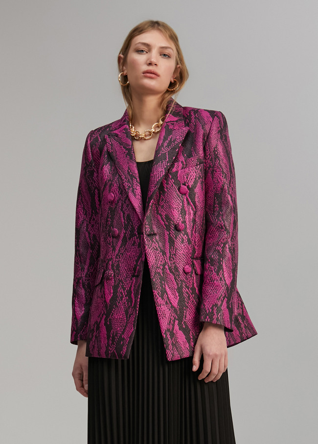 Blazer em jacquard de serpente