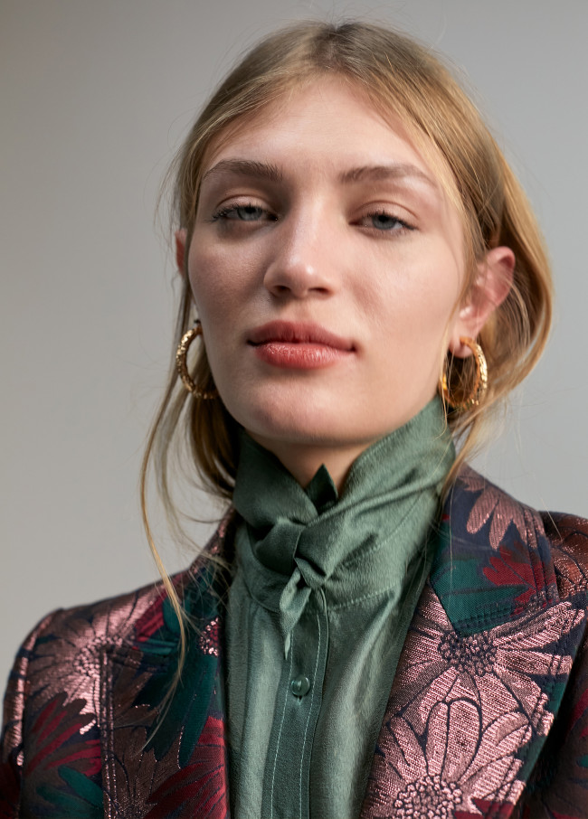 Blazer jacquard a fiori