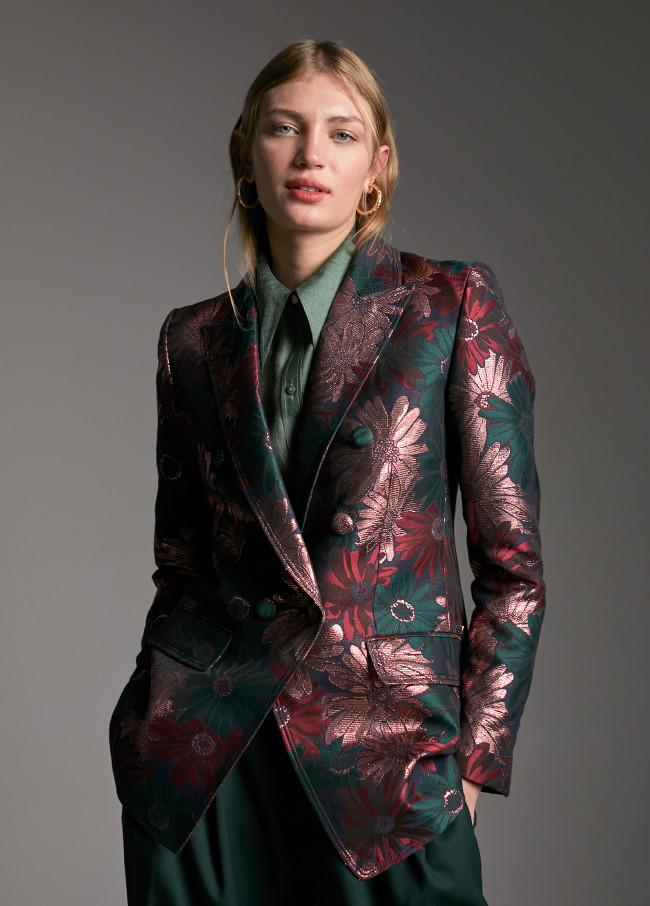 Blazer jacquard floral