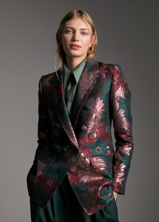 Blazer mit Blumenjacquard