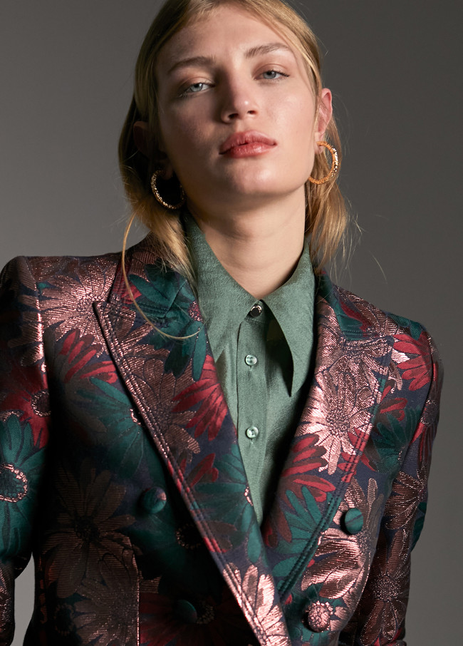 Blazer jacquard a fiori