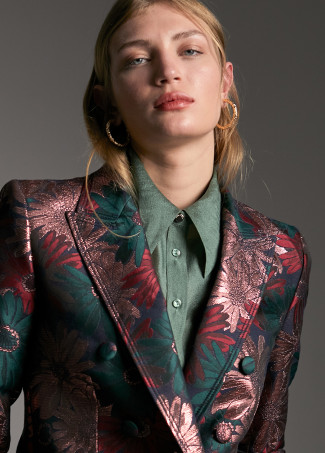 Blazer mit Blumenjacquard
