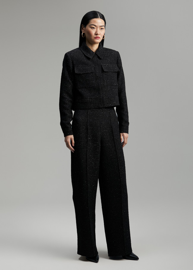 Chaqueta tweed cropped
