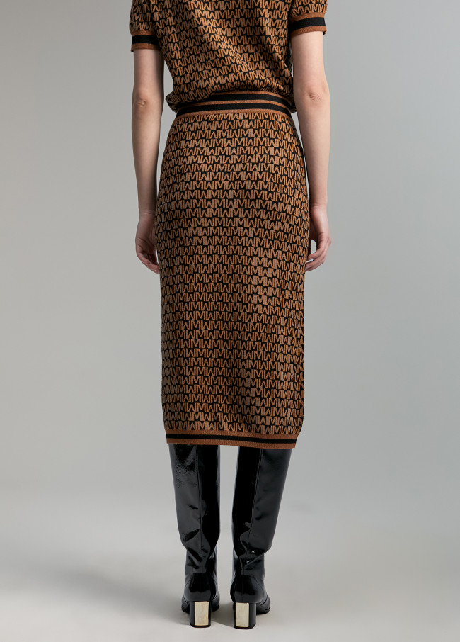 Two-tone monogram skirt
