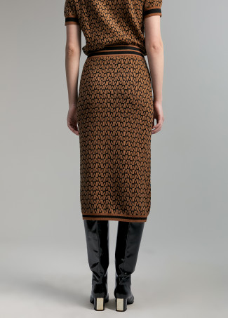 Two-tone monogram skirt