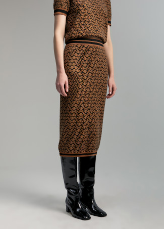 Two-tone monogram skirt