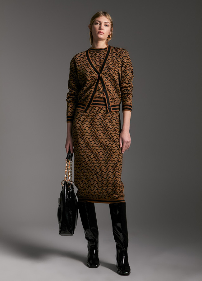 Two-tone monogram sweater