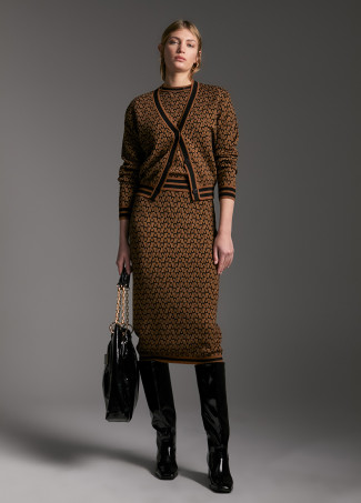 Two-tone monogram sweater