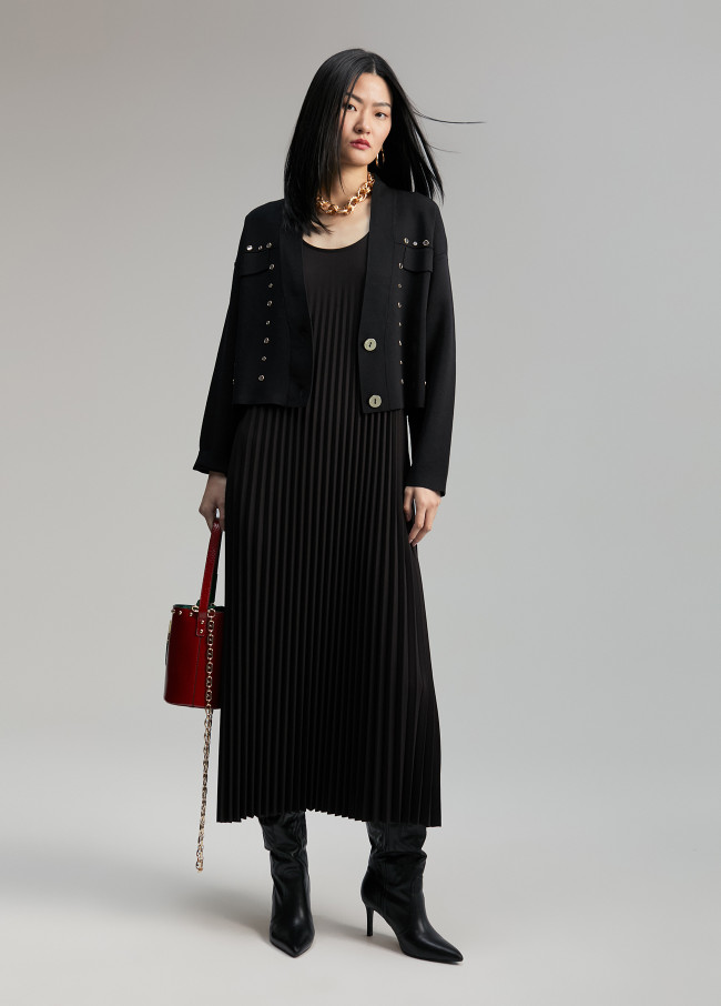 Cardigan com pormenor de espelhos