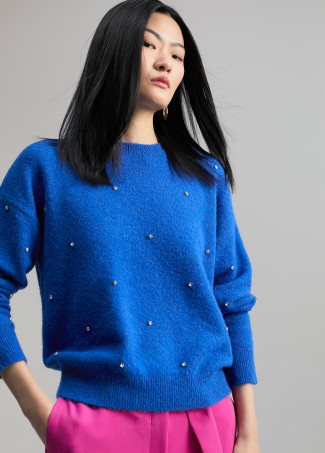 Pullover mit Kristallen