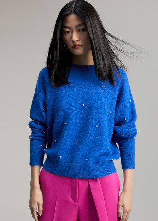 Pullover mit Kristallen