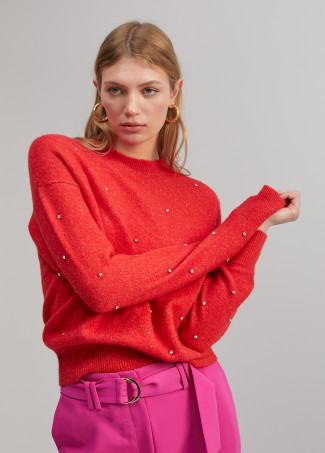 Camisola com pormenores em vidro