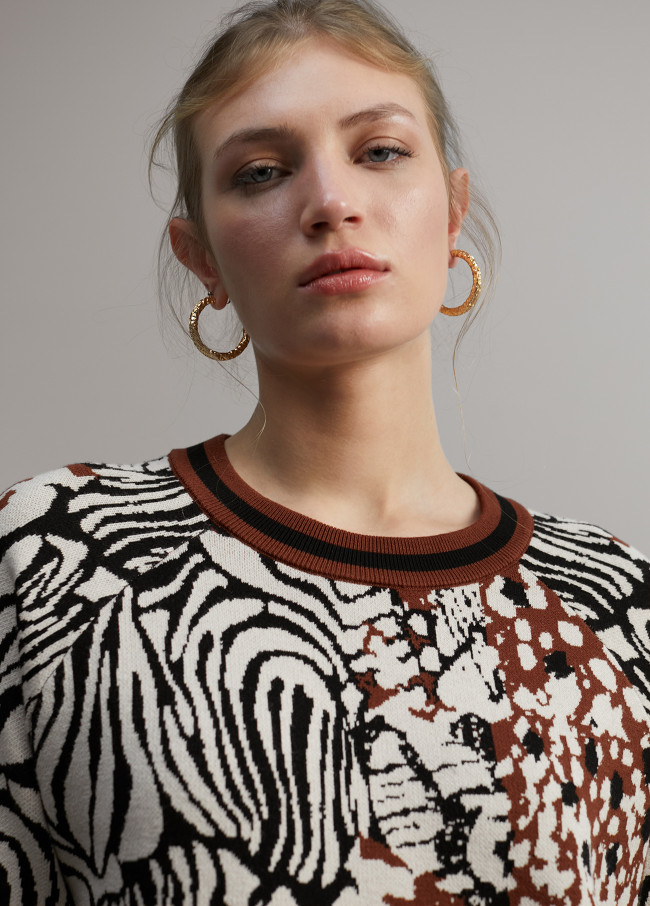 Strickpullover mit Print